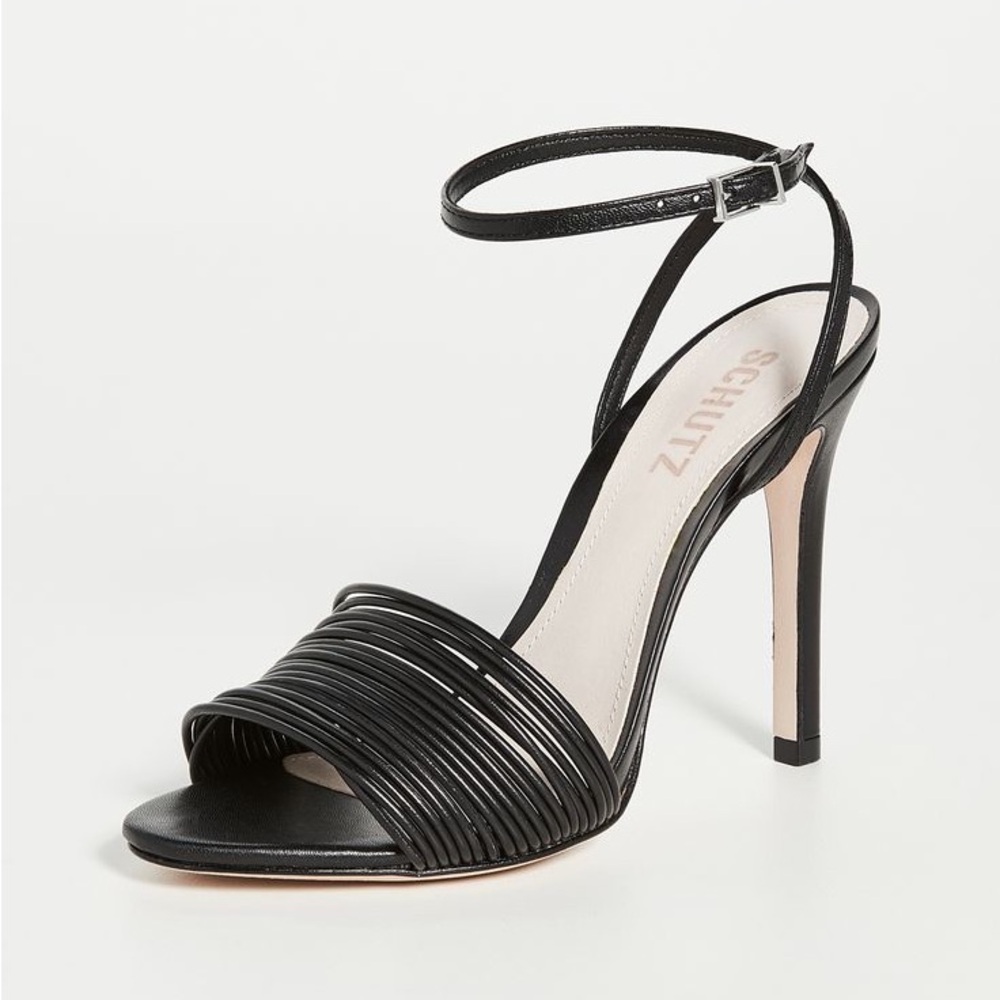 Schutz Black Quinley Heeled Sandals